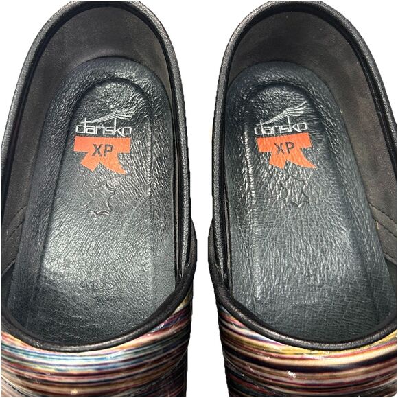DANSKO XP SLIP-ON Professional Clog Womens 41 (US 10½-11) Patent Leather Stripes - Picture 11 of 12